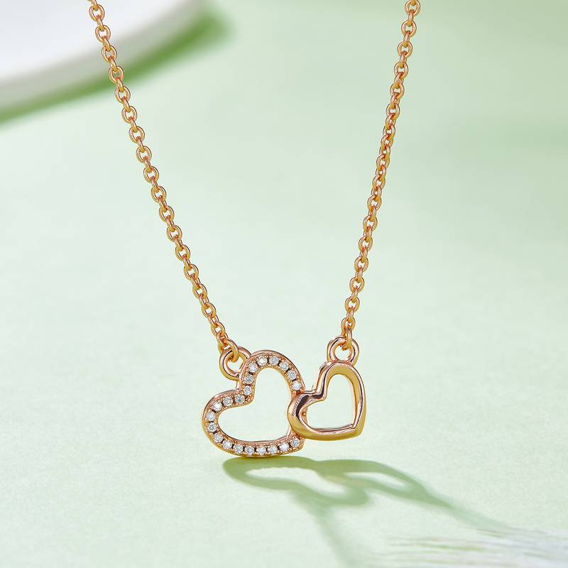 双芯爱心吊坠S925银莫桑钻厘石D级0.1CT